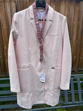 Figs Blush Pink Lab Blazer with Notch Lapel